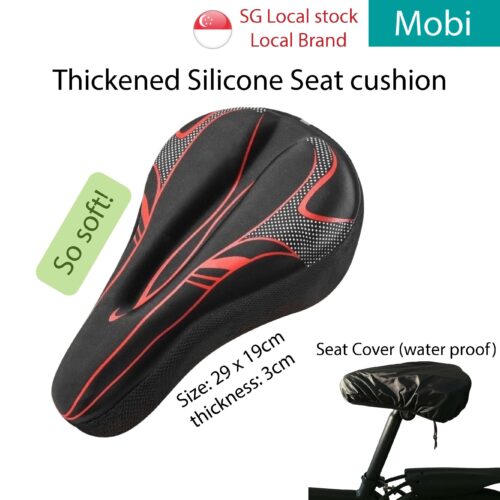 Thickened Silicone Bicycle Seat Cushion Cover | Soft Pad | Breathable | Reflective | Waterproof