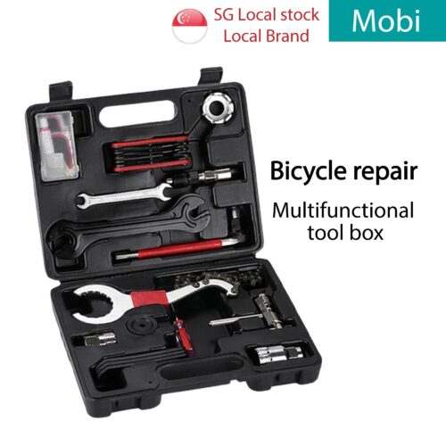 Bicycle Repair Tool Kit Box Set | Bike Cycle Maintenance Mechanic Toolbox Spanner Wrench Chain