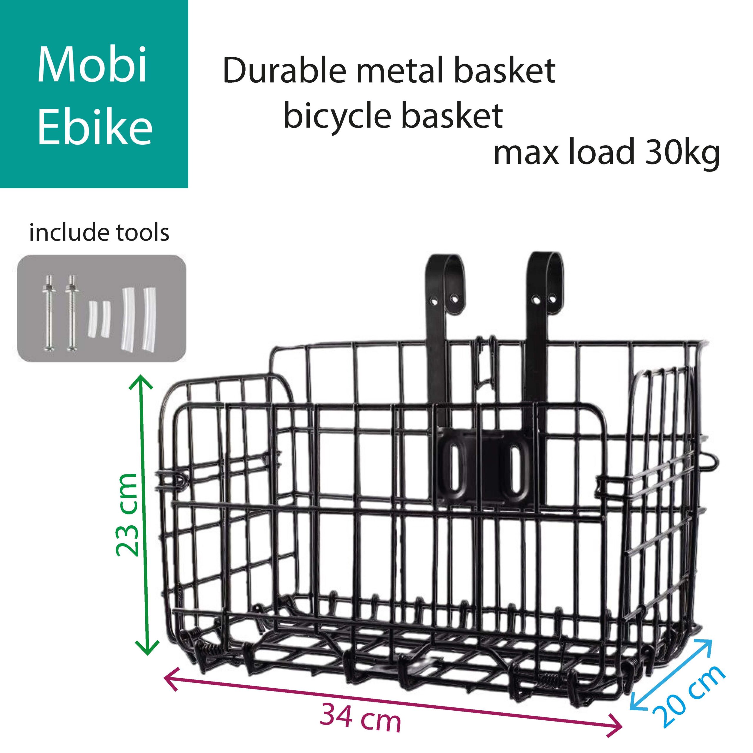 Folding Bike Basket | Quick Release | Front/Rear | Max 30KG | Strong Steel | MTB Road Foldable Cycle