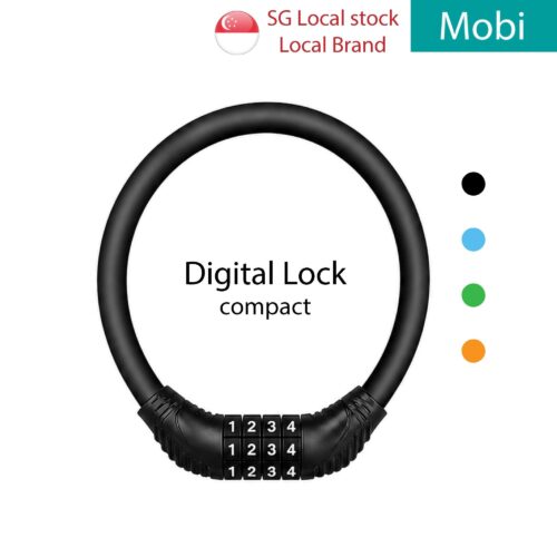 Bike Lock Digital 4 digit Combination Compact Portable Anti-Theft Cycle Cable Lock with PVC Coating