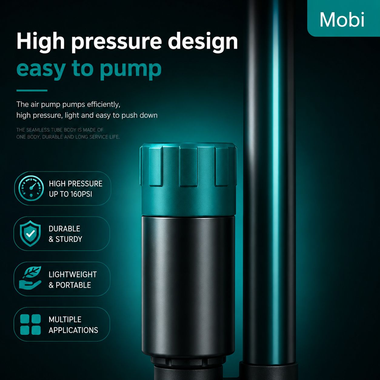 Air Pump for Bicycle Ebike Motorbike Tyre Tire Portable Manual Pump Balloon Boat Barometer Pressure - Image 2