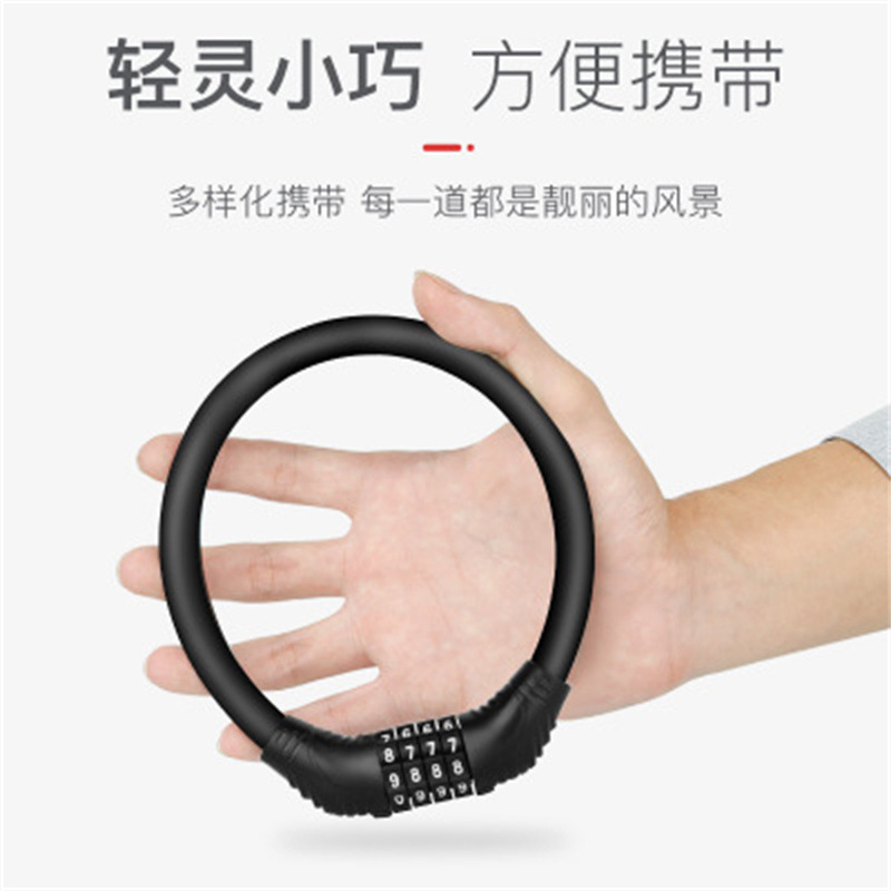 Bike Lock - 4-Digit Combination - Portable Anti-Theft Cycle Cable Lock with PVC Coating - Image 5
