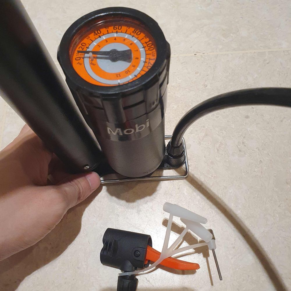 Air Pump for Bicycle Ebike Motorbike Tyre Tire Portable Manual Pump Balloon Boat Barometer Pressure - Image 3