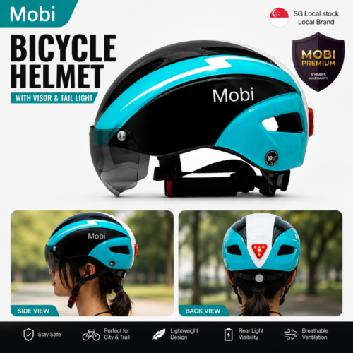 Bicycle Helmet with Visor (High quality Mobi Premium 3y Warranty)