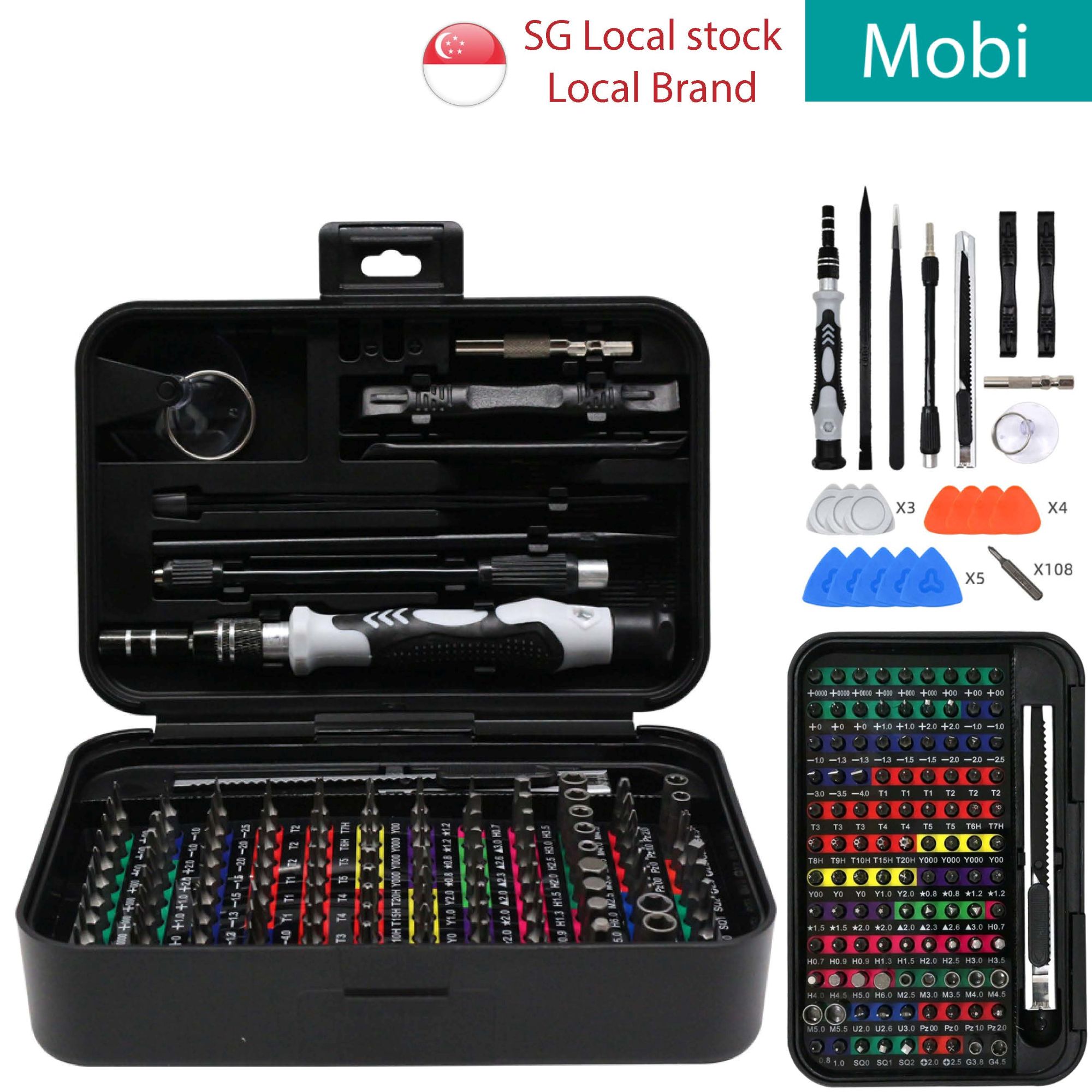132 in 1 Screwdriver Set Repair Tool Kit 108pcs Magnetic Bits for phone Laptop electronics watch