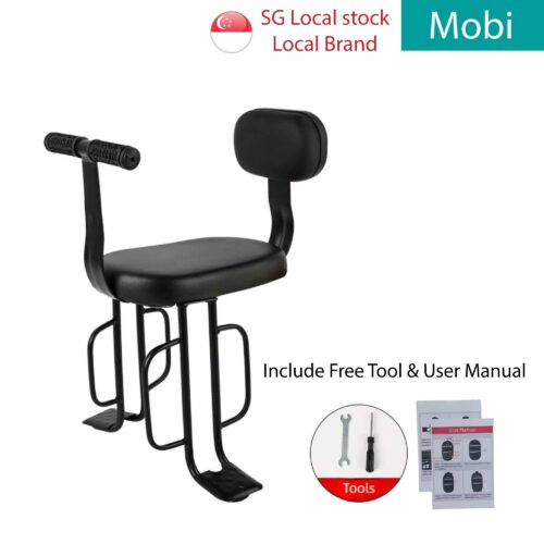 Rear Child Bike metal Seat with Backrest & Pedals(footrest) | Bicycle Passenger Pillion Seat