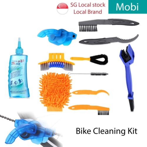Bicycle Chain Cleaning Kit - Bike Chain Scrubber Brush Set & Glove for MTB Road Bike