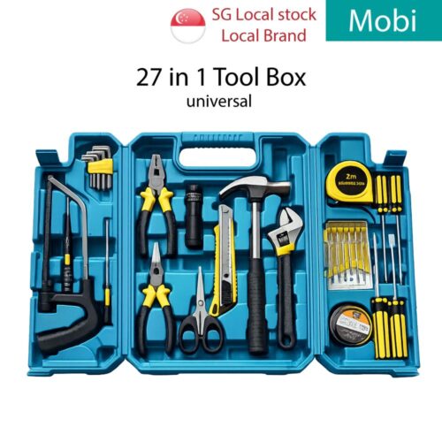 Tool box kit 27 in 1 Multifunctional Household Tool Kit Set with watch repair bit kit voltage tester