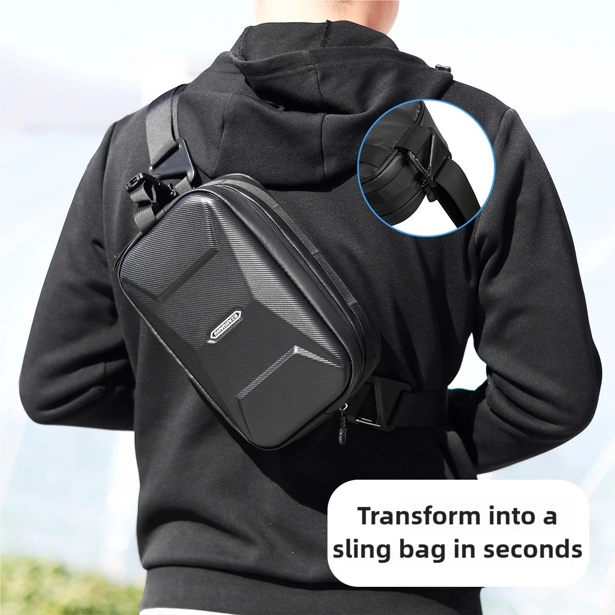 Portable sling bag bicycle Hard Shell Multifunctional bike Front mount bag - Image 2
