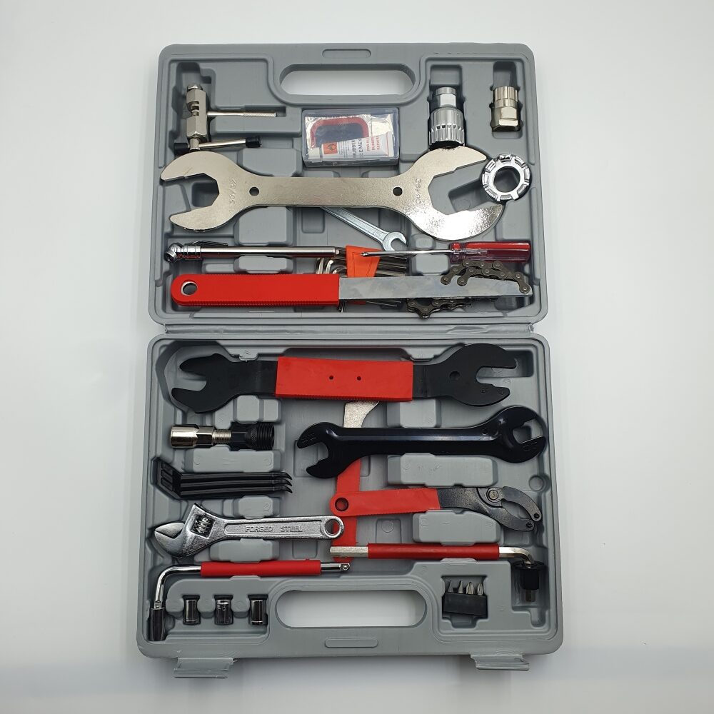 Bicycle tool box 44pcs Pedal crank Tire repair bottom bracket Freewheel lockring tool Chain breaker - Image 7