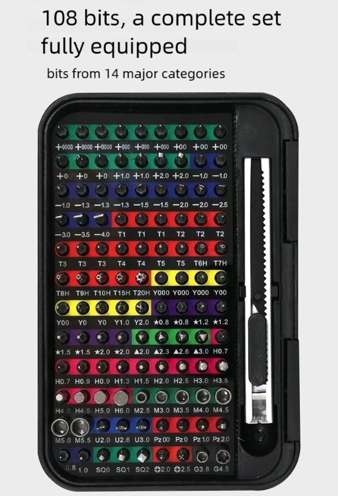 132 in 1 Screwdriver Set Repair Tool Kit 108pcs Magnetic Bits for phone Laptop electronics watch - Image 7