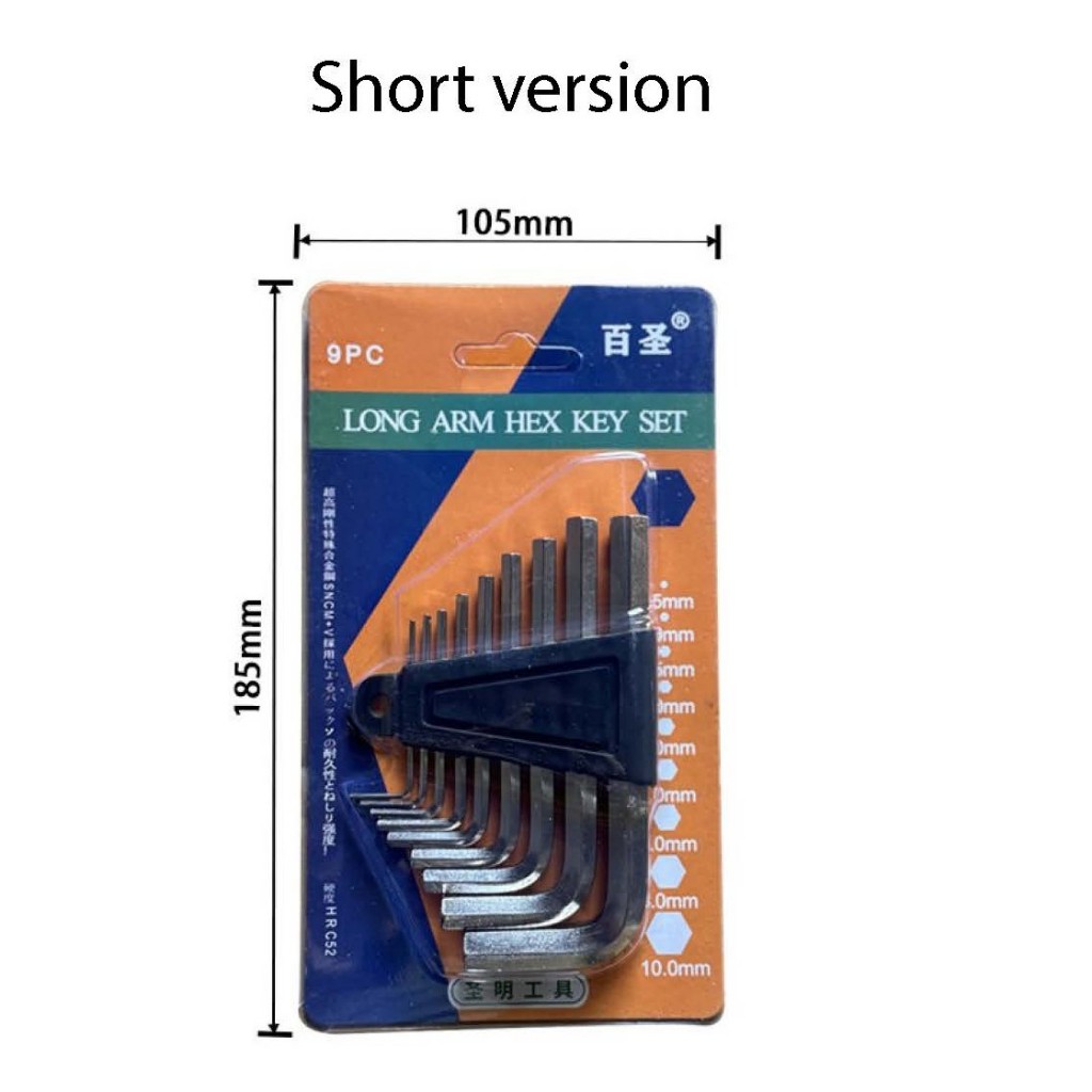 Allen Key Hex Key Wrench Set Allen Wrench (Short + Long Series) Hardware Tool - Image 5