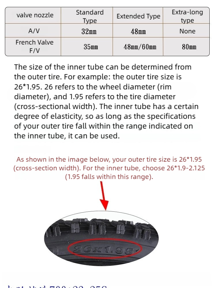 Bicycle inner tube Bike tyre wheel Butyl Rubber AV SV FV PF 12 14 16 18 20 22 24 26 27 29” 700C CST - Image 5