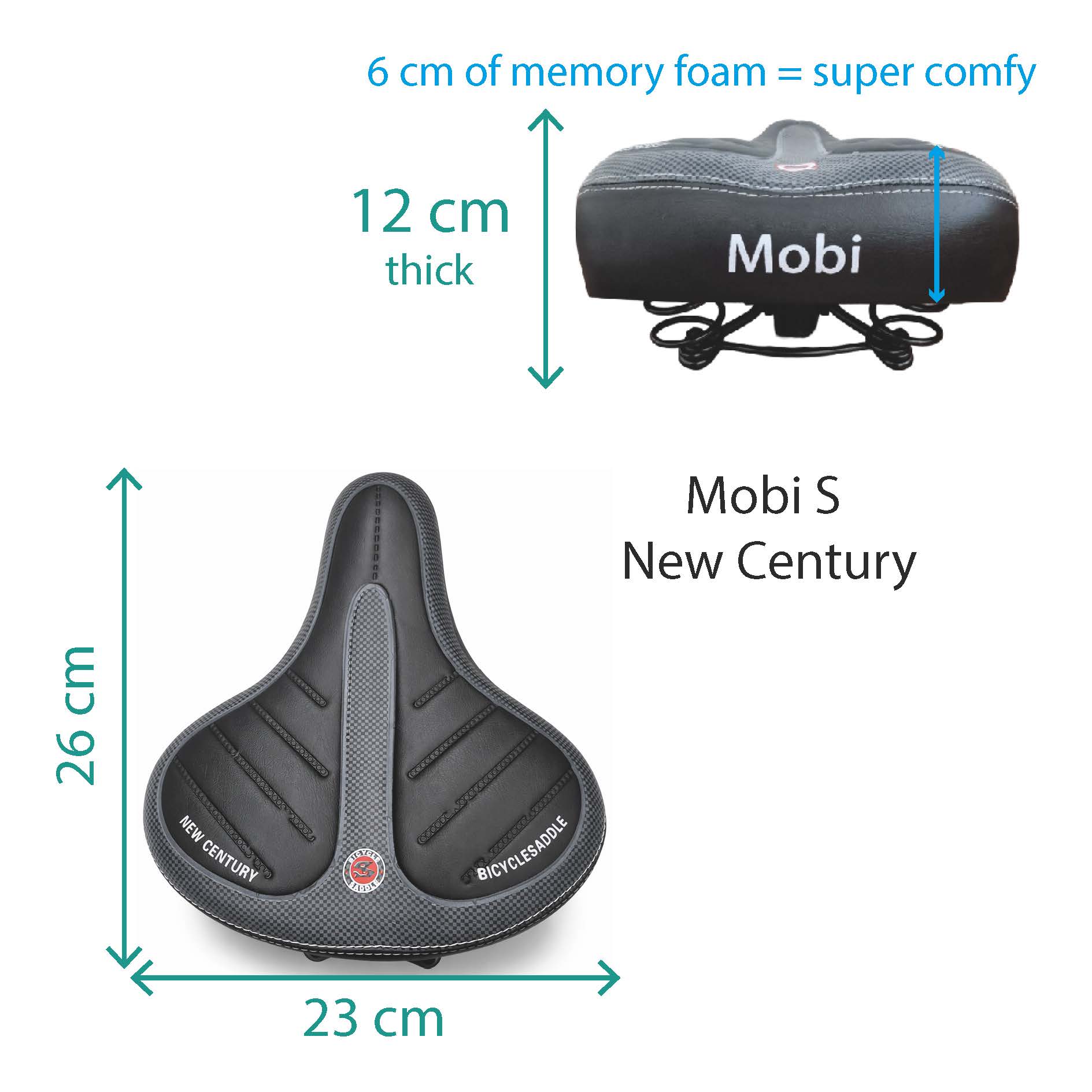 Mobi S Soft Bicycle Saddle Seat Ergonomic | Suspension Memory Foam Shock Absorb Wide Large Big Thick - Image 6