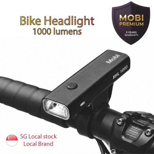 Premium Bike Headlight 1000 Lumens Bicycle Front Light Waterproof Aluminium Large Battery Recharge