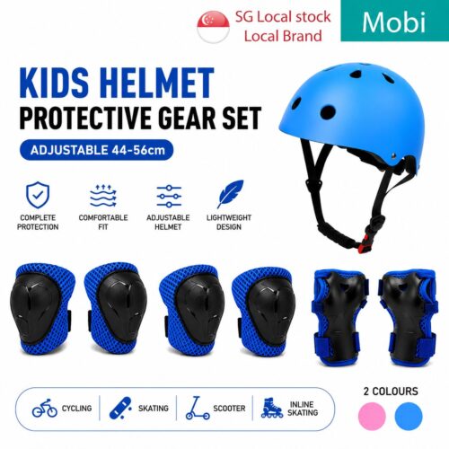 Kid Helmet Protect Safety Gear Set Adjustable Knee Elbow Wrist Hand Guard Cycling Skating Scooter
