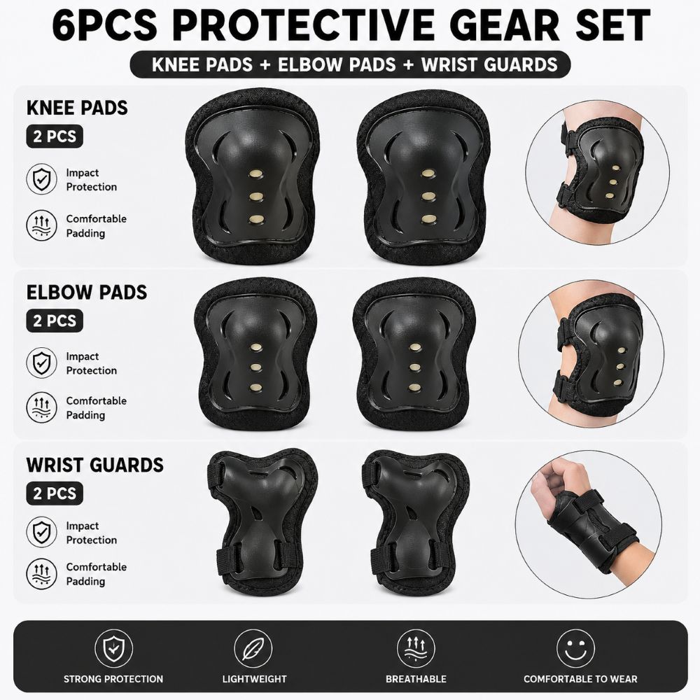 Kids Knee Guard elbow wrist guard safety pads cycling skating scooter Sports Protective Gear Set - Image 3