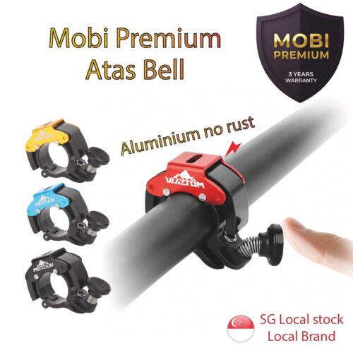 Mobi Premium Atas Bell Bicycle Handlebar Bell Clamp Aluminium Alloy Ring and Mute
