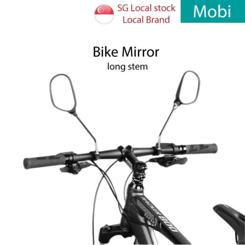 Bicycle Mirror Long Stem HD Vision Adjustable Handlebar Mirror Reflector Safety Bike Mirror M6