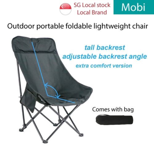 Mobi Outdoor chair Adjustale Tall Backrest portable foldable lightweight camping chair Picnic BBQ