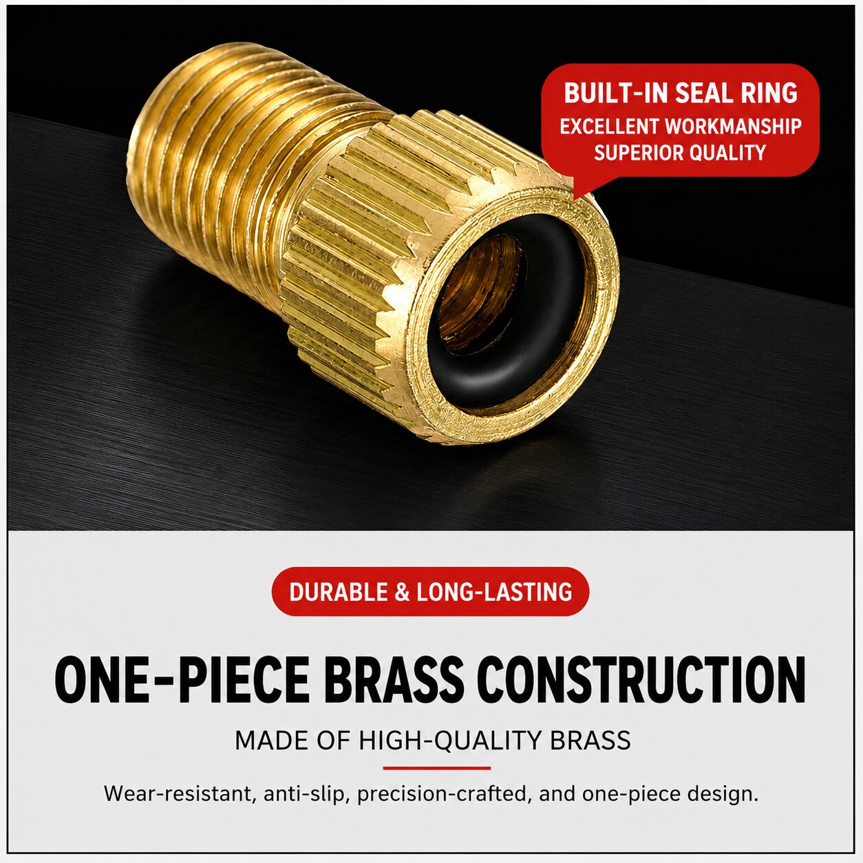 Presta French Valve to Auto Schrader Valve Adapter Brass Converter FV PV to AV SV - Image 2