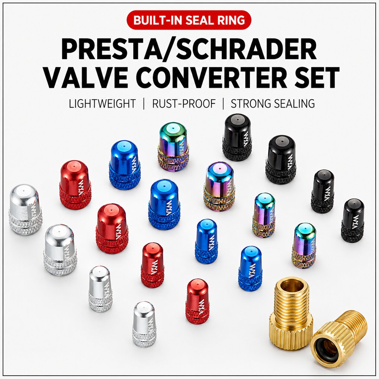 Valve Cap Presta Schrader Valve AV SV FV PV Aluminium Alloy Dust Cover Converter Bike car tyre tube - Image 2
