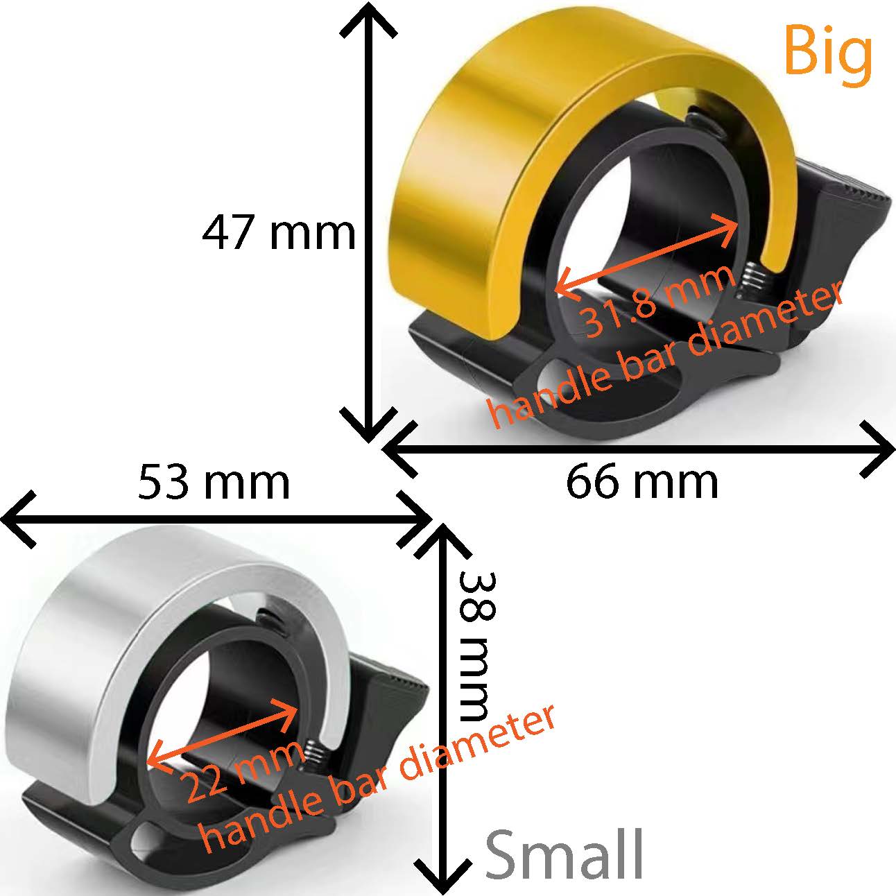 Aluminium Bike bicycle bell ring shaped invisible bell bike ring horn sound Loud 100dB decibels - Image 2