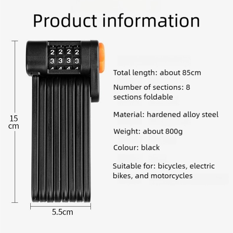 Anti-theft password folding lock Combination lock foldable compact lock - Image 2