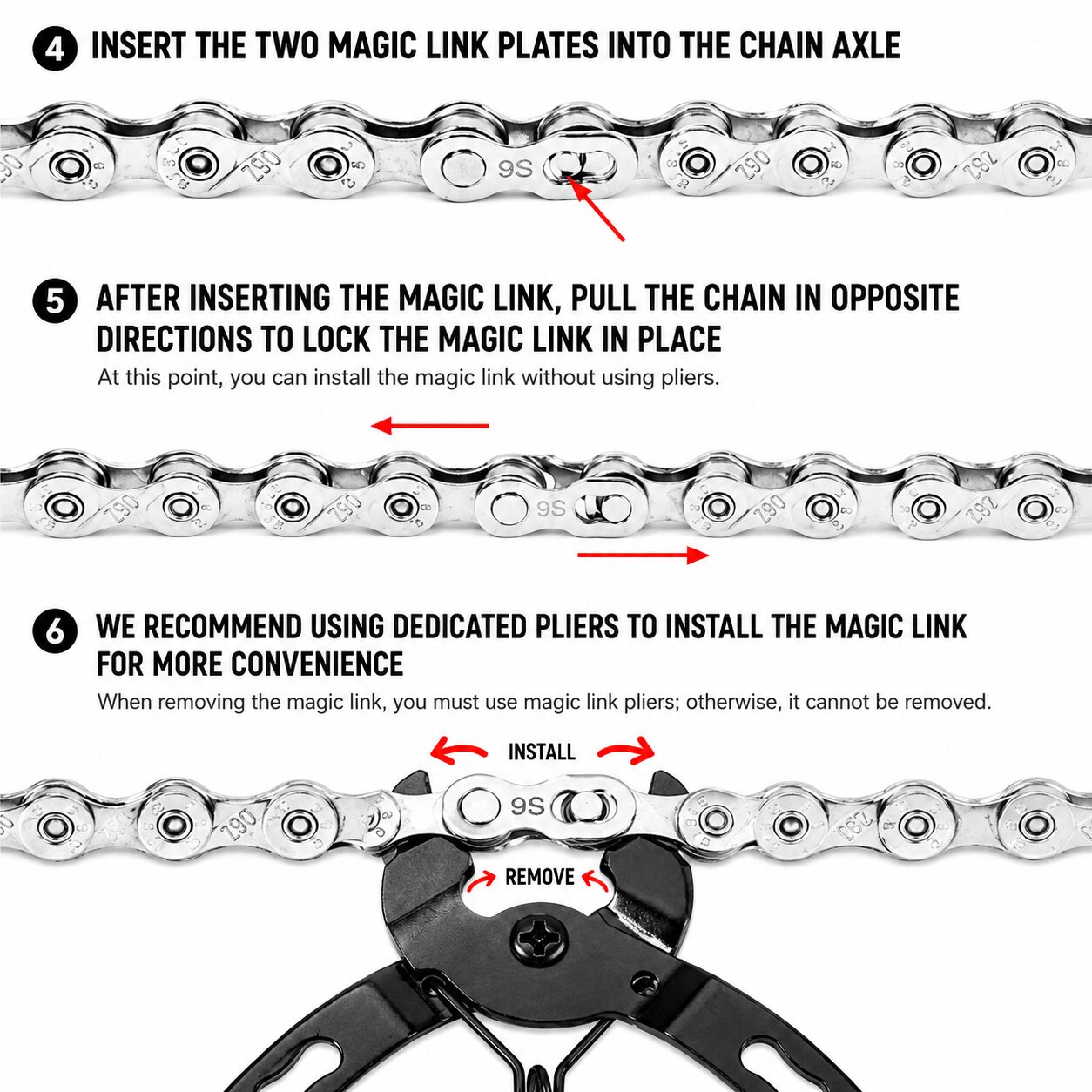 Bicycle Chain Quick Link Magic Connector Reusable Master Link Single Speed 6/7/8/9/10/11/12 Speed - Image 5