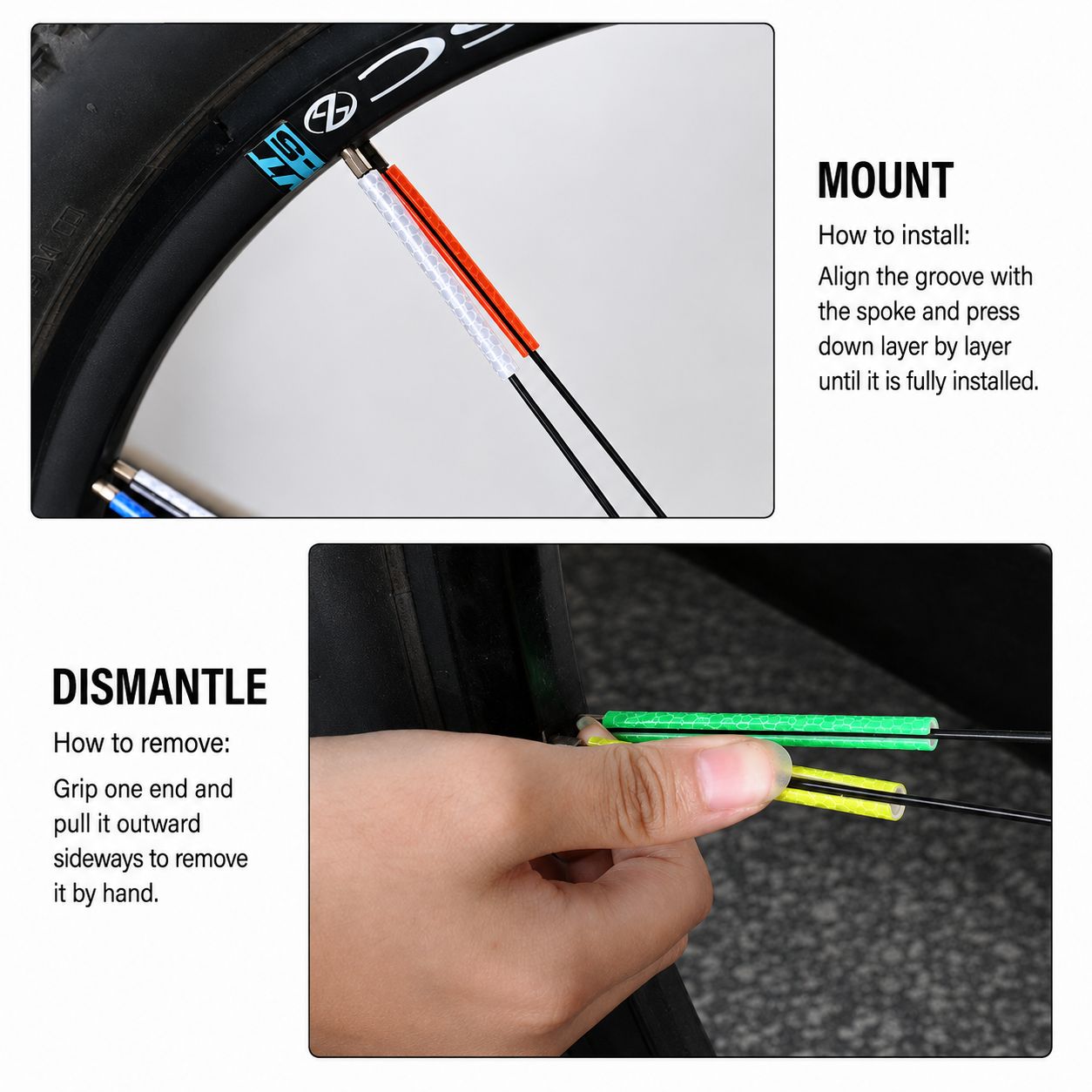 Bicycle Reflector Light Spoke Reflective Strips Wheel Safety Warning Clip Reflector Night Riding - Image 5