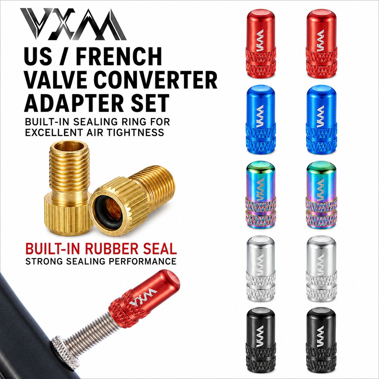 Valve Cap Presta Schrader Valve AV SV FV PV Aluminium Alloy Dust Cover Converter Bike car tyre tube - Image 6