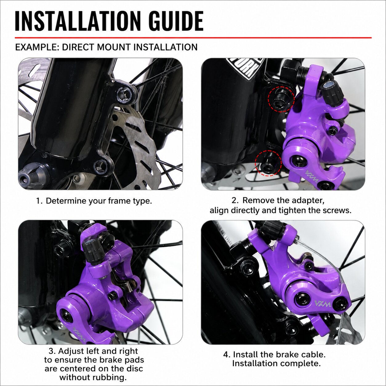 Brake Calliper Caliper Bicycle Bike Mechanical Disc Brake Calliper Rear Front 160mm Resin pad - Image 6
