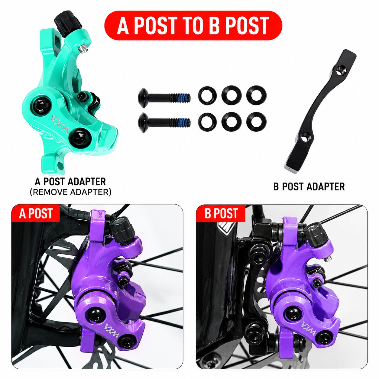 Brake Calliper Caliper Bicycle Bike Mechanical Disc Brake Calliper Rear Front 160mm Resin pad - Image 7