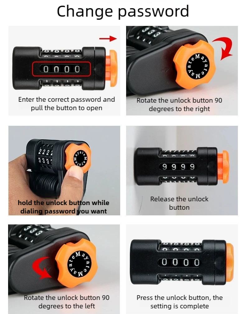 Anti-theft password folding lock Combination lock foldable compact lock - Image 9