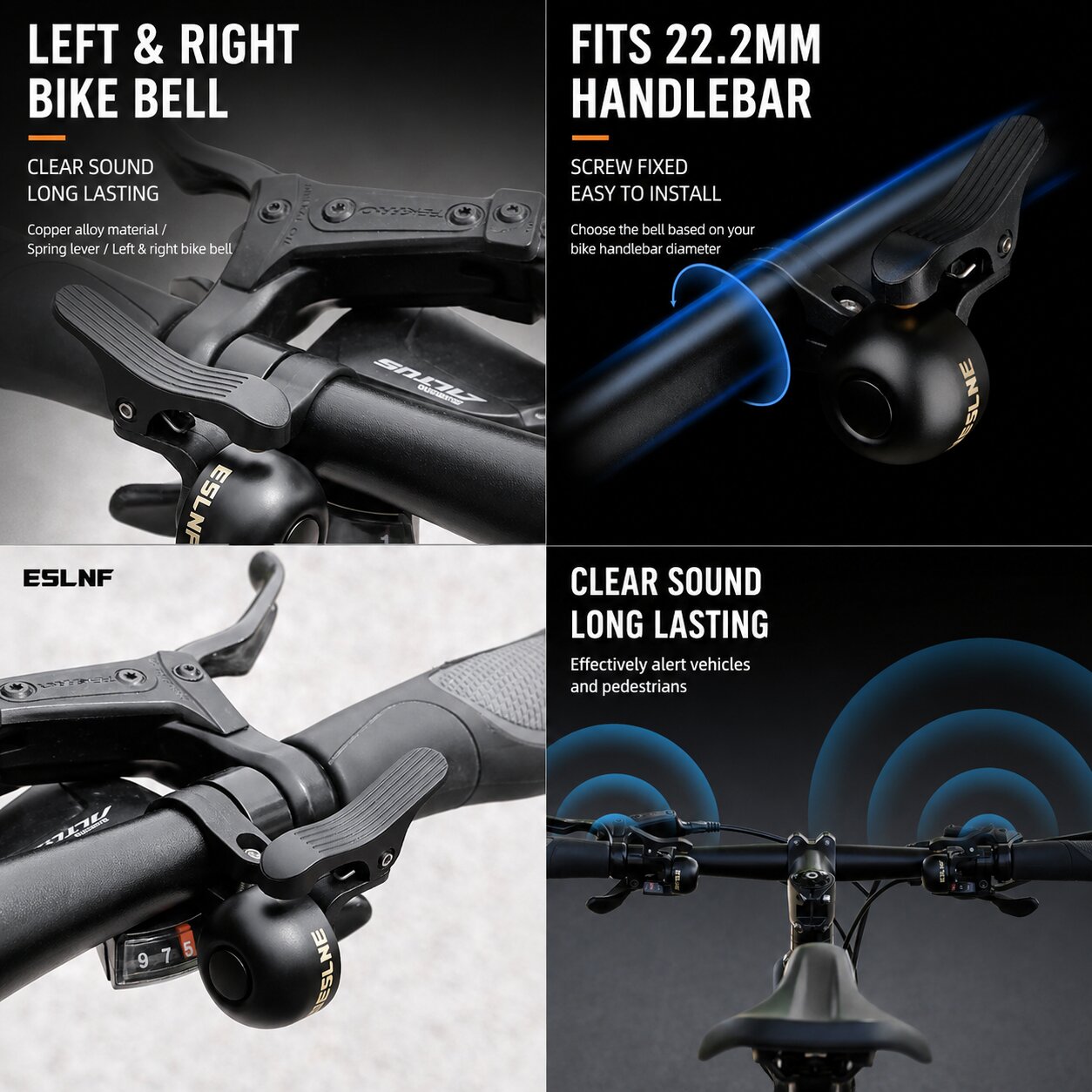 Bicycle Bell Left Right Bike Bell Horn Signal Clear Sound Raining Rainproof Waterproof Accessory - Image 2