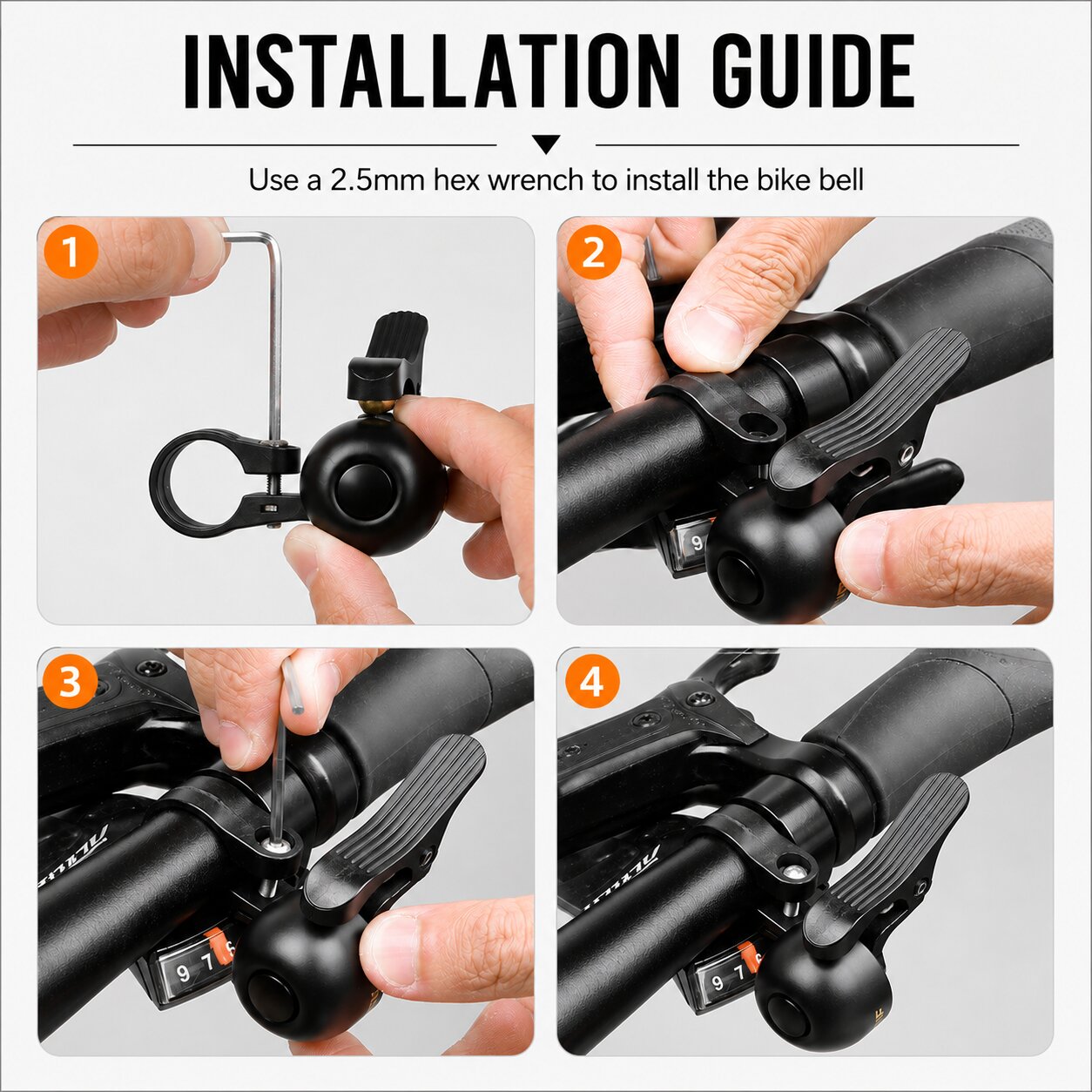 Bicycle Bell Left Right Bike Bell Horn Signal Clear Sound Raining Rainproof Waterproof Accessory - Image 4