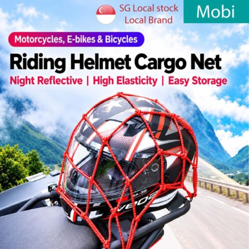 Elastic Helmet Cargo Net Holder Net Storage Net Securing Luggage Mesh Reflective Bungee Cord Motorcycle Bike