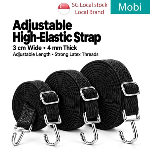 Adjustable Elastic Bungee Cargo Strap Bungee Cord with Metal Hooks Latex 1 2 3 4 5 metres Wide and Thick