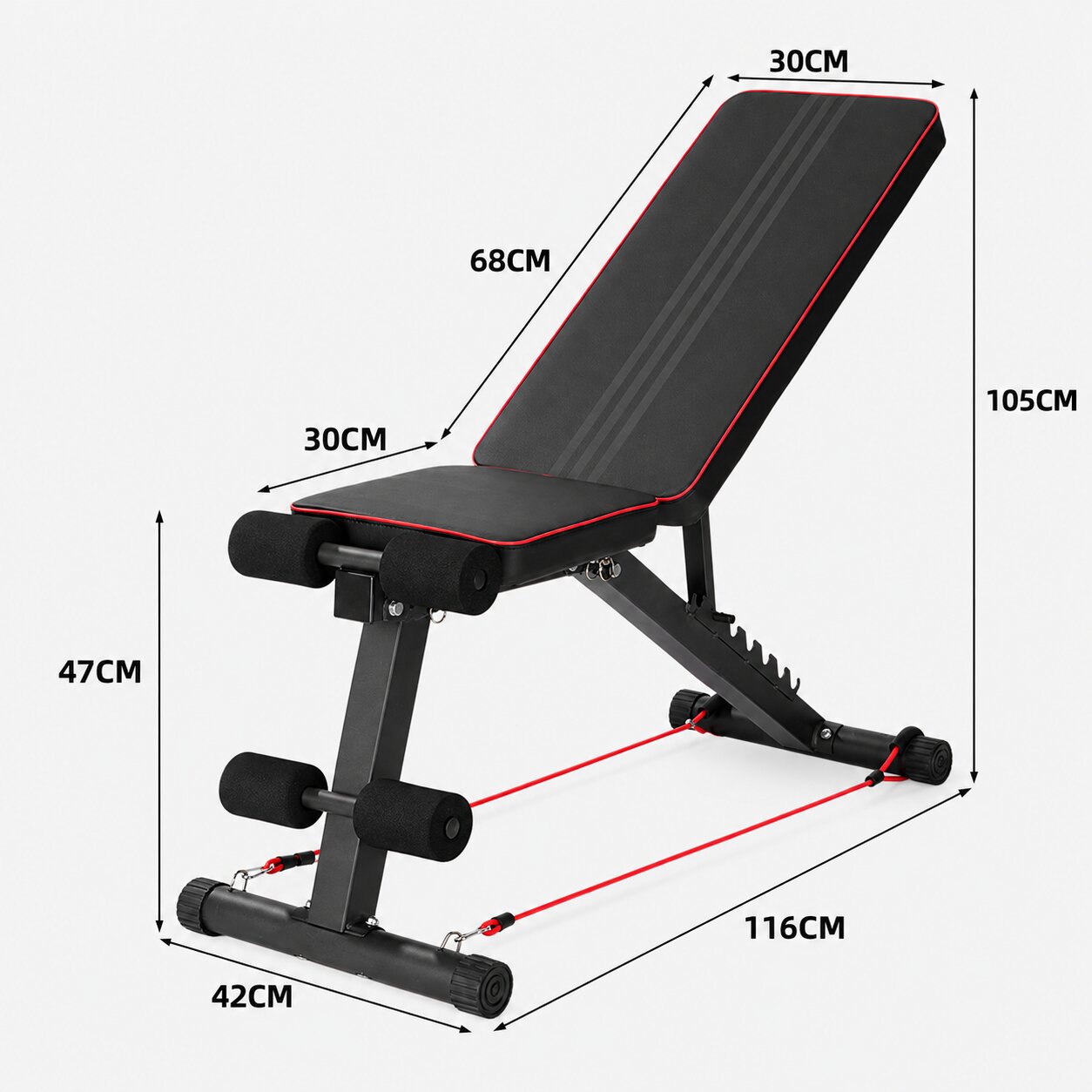 Foldable Adjustable Weight Bench Foldable Sit Up Bench Workout Gym Bench Abdominal Fitness Home Gym Exercise - Image 9