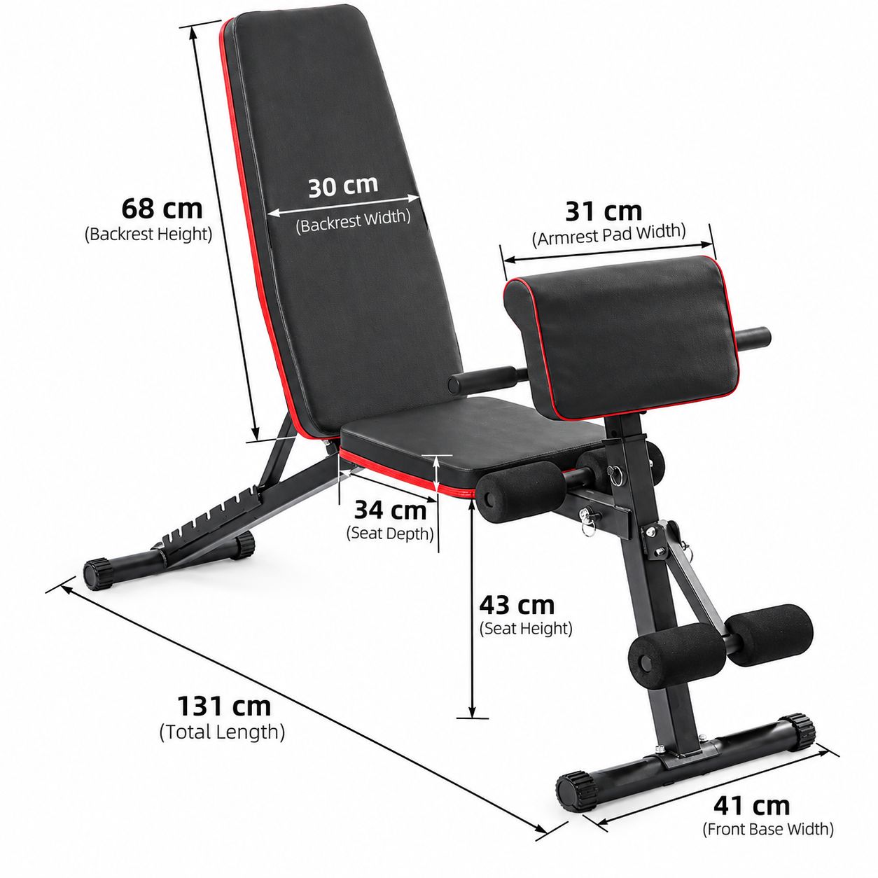 Foldable Adjustable Weight Bench Foldable Sit Up Bench Workout Gym Bench Abdominal Fitness Home Gym Exercise - Image 4