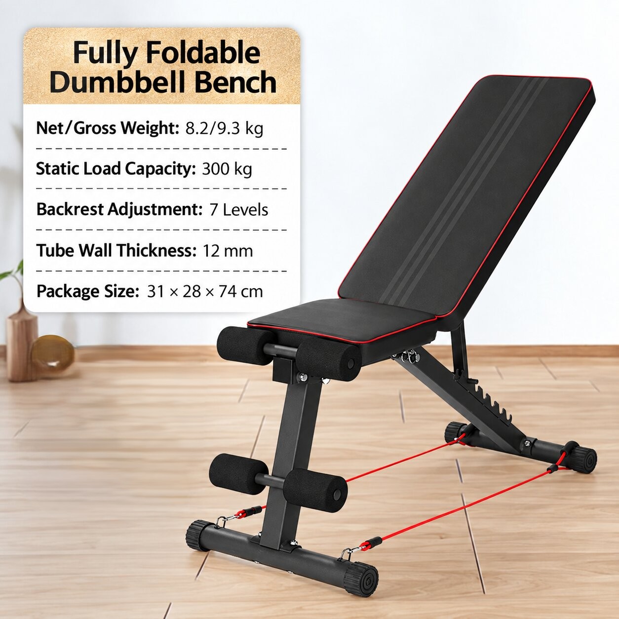 Foldable Adjustable Weight Bench Foldable Sit Up Bench Workout Gym Bench Abdominal Fitness Home Gym Exercise - Image 12