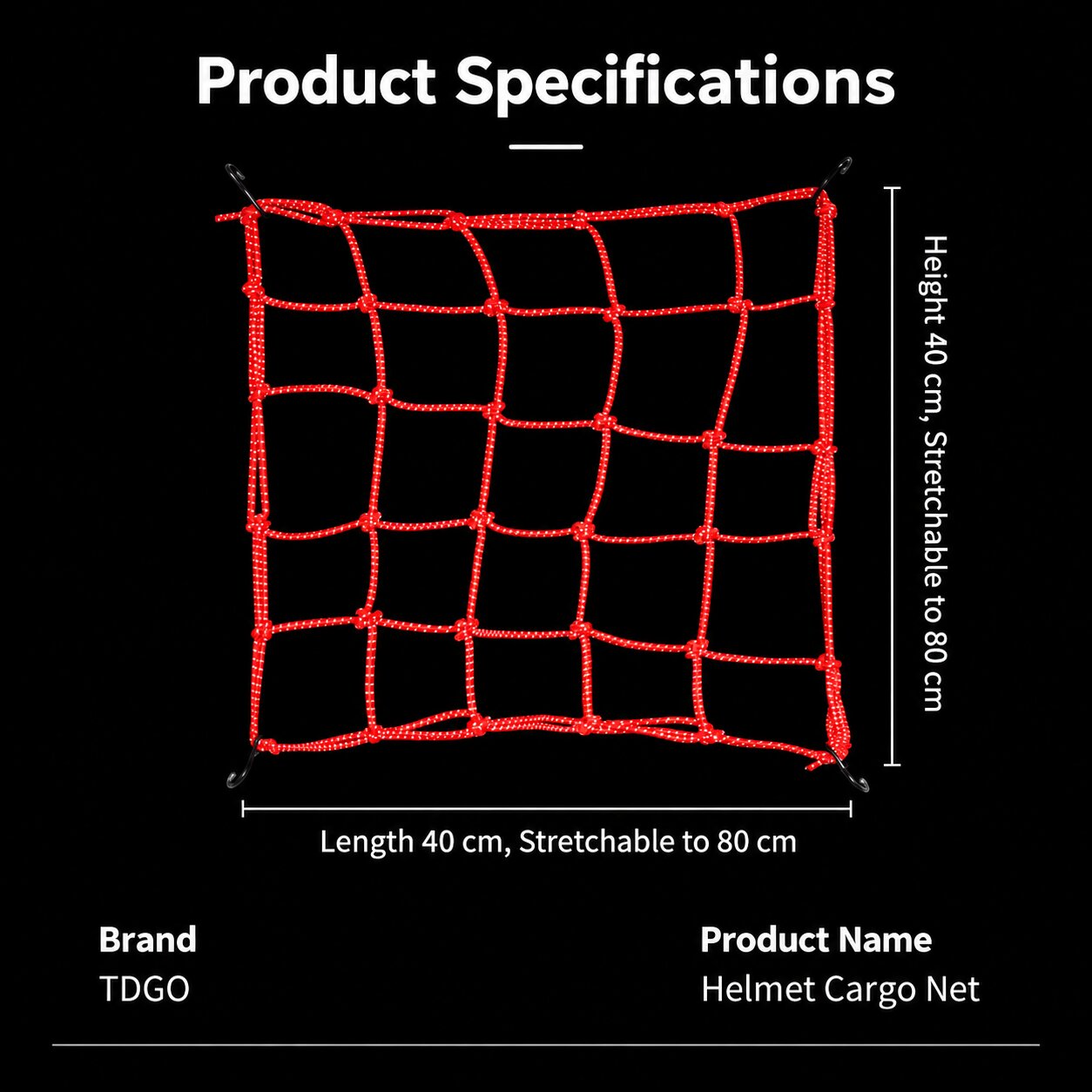 Elastic Helmet Cargo Net Holder Net Storage Net Securing Luggage Mesh Reflective Bungee Cord Motorcycle Bike - Image 7