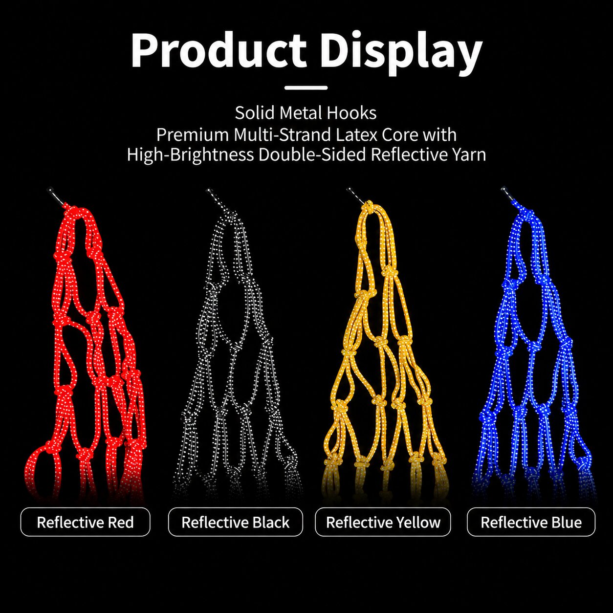 Elastic Helmet Cargo Net Holder Net Storage Net Securing Luggage Mesh Reflective Bungee Cord Motorcycle Bike - Image 9
